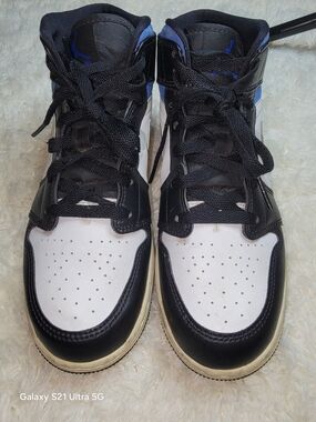 Jordan Men’s Black White and Blue High-Top Sneakers